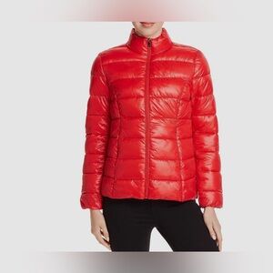 AQUA Red Packable Water-Resistant Quilted Puffer Jacket Women's Size L